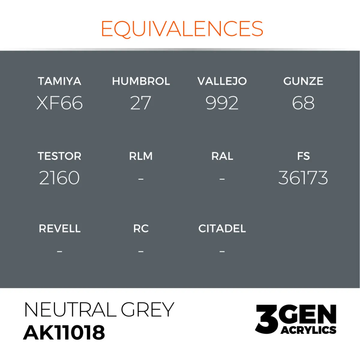 AK Interactive 3Gen Neutral Grey peinture 17 ml gris neutre