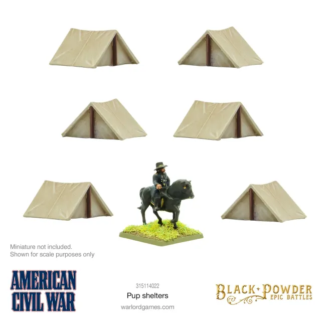Black Powder Epic Battles Pup Shelters décor résine x6