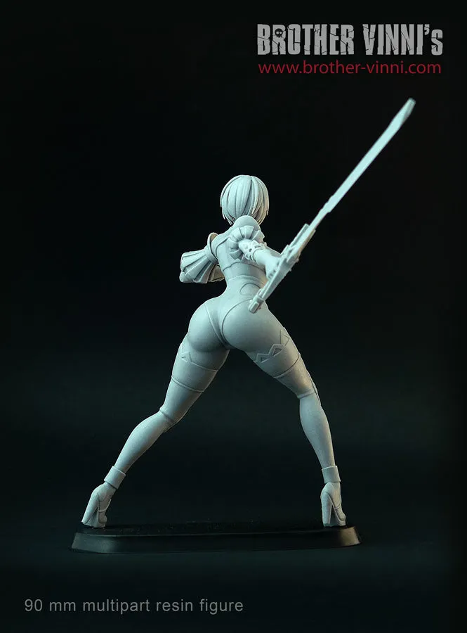 Brother Vinni Cyber Mercenary figurine résine 90 mm femme