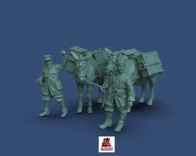 Des Tranchées aux Barricades Capitaine Pisani mules fichier STL 28mm