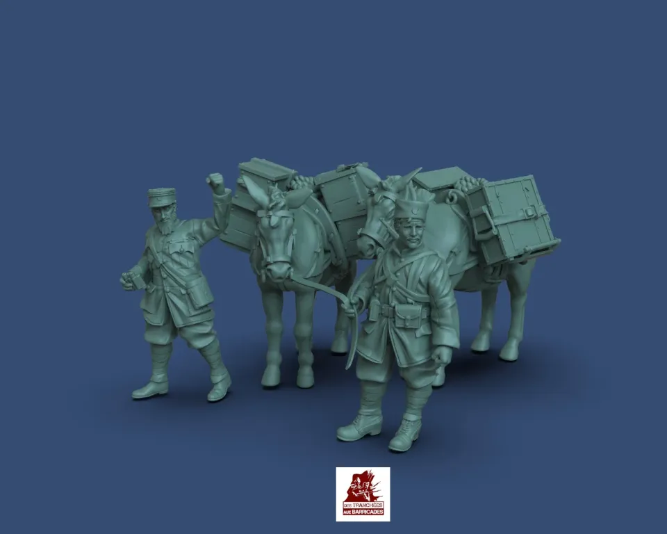 Des Tranchées aux Barricades Capitaine Pisani mules fichier STL 28mm