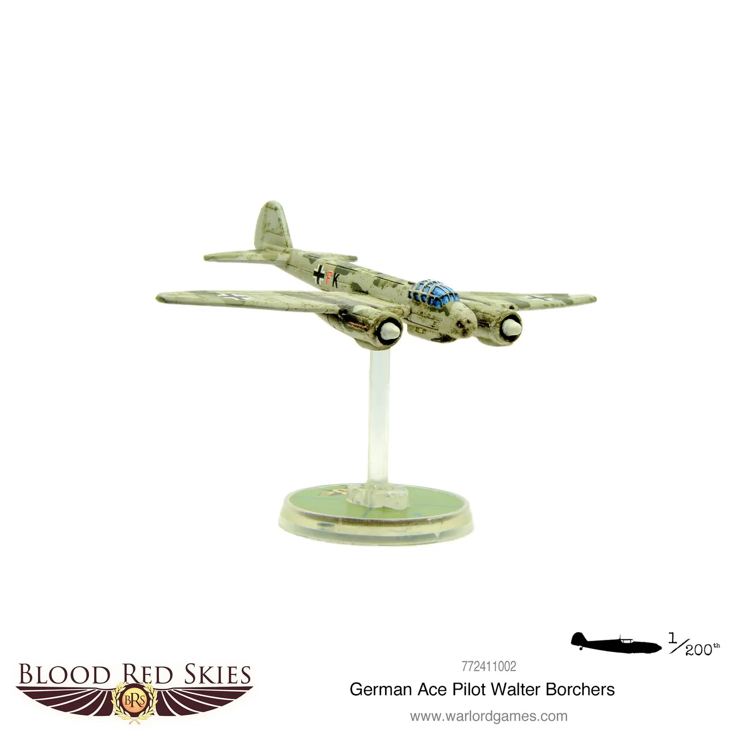 Warlord Games Blood Red Skies Walter Borchers avion Ju 88C résine