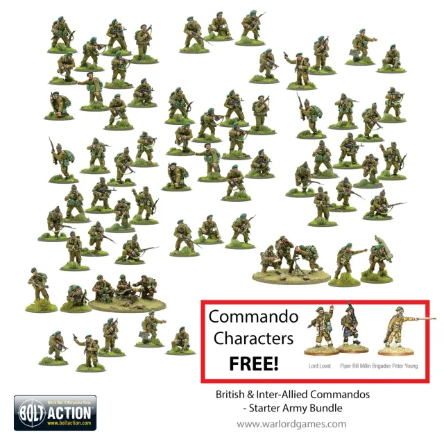 Bolt Action British & Inter-Allied Commandos Starter Army Bundle figurines