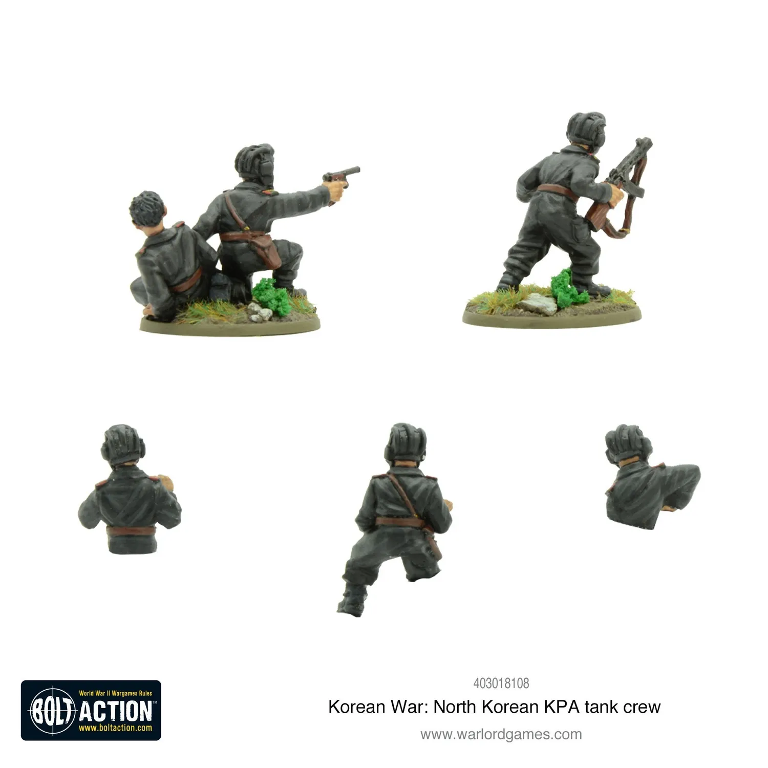 Warlord Games Bolt Action Korean War KPA tank crew figurines métal 6 pièces