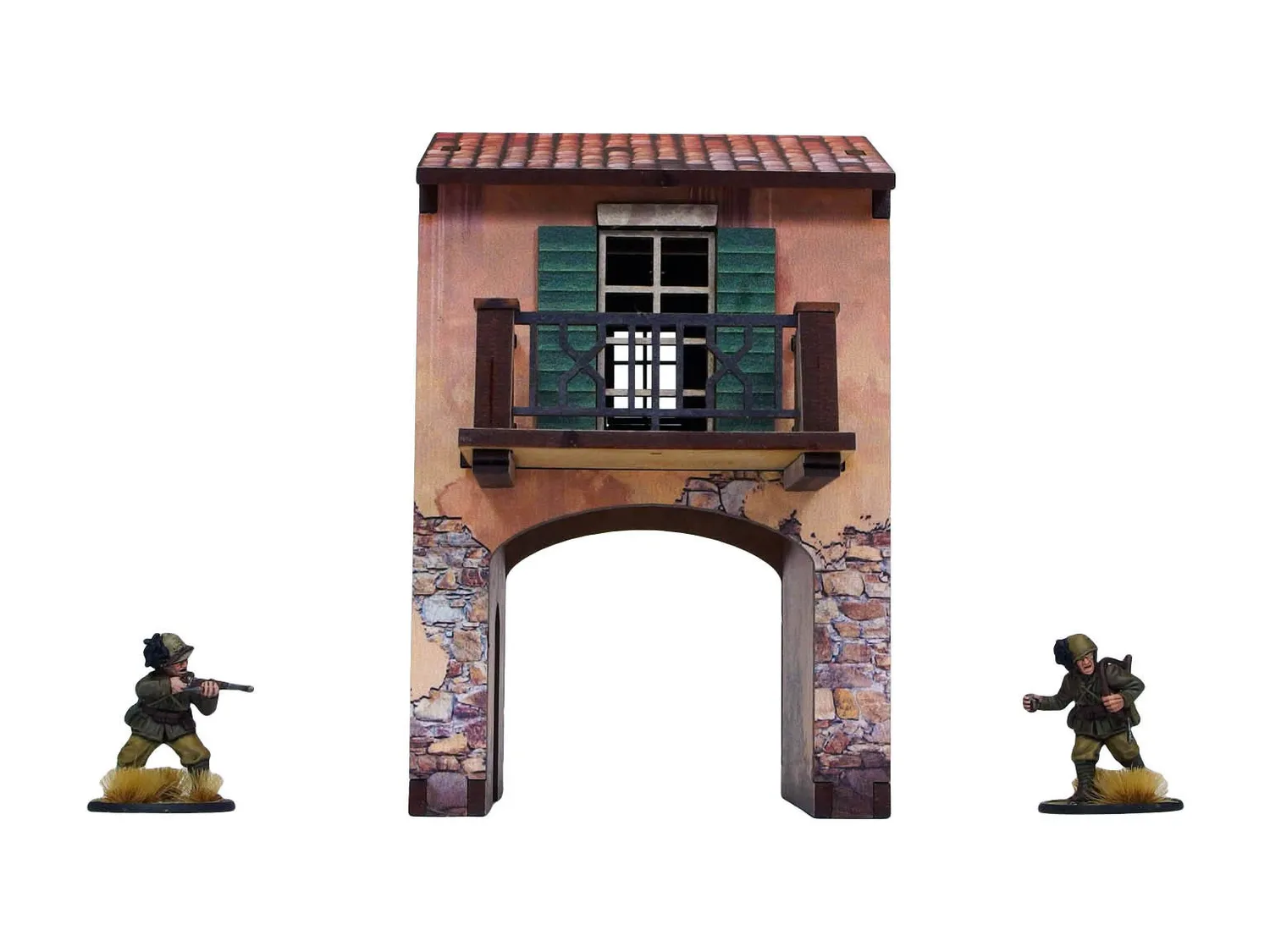 Bolt Action WW2 Italy Gate Balcony (1) bâtiment prépeint 28 mm