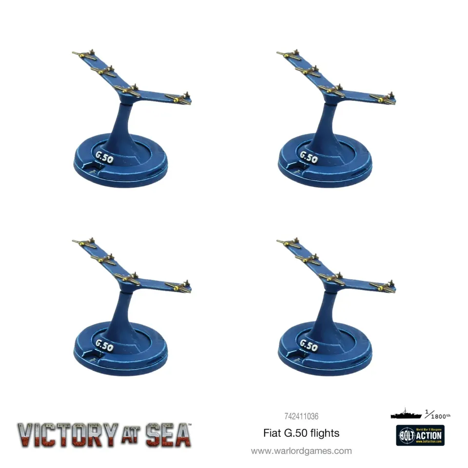 Bolt Action Victory at Sea Fiat G.50 flights avions 4 pièces