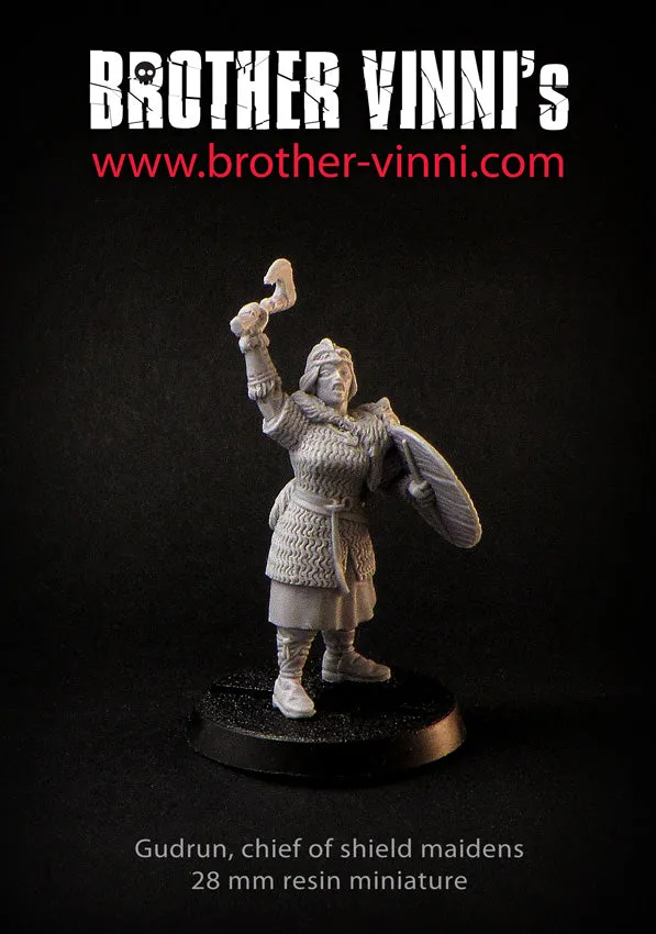 Brother Vinni Shield Maiden figurine résine 28mm cheffe viking