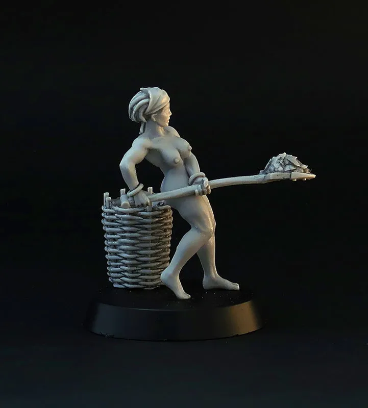 Brother Vinni Working Nude Slave Girls figurines 28 mm résine, lot de 3