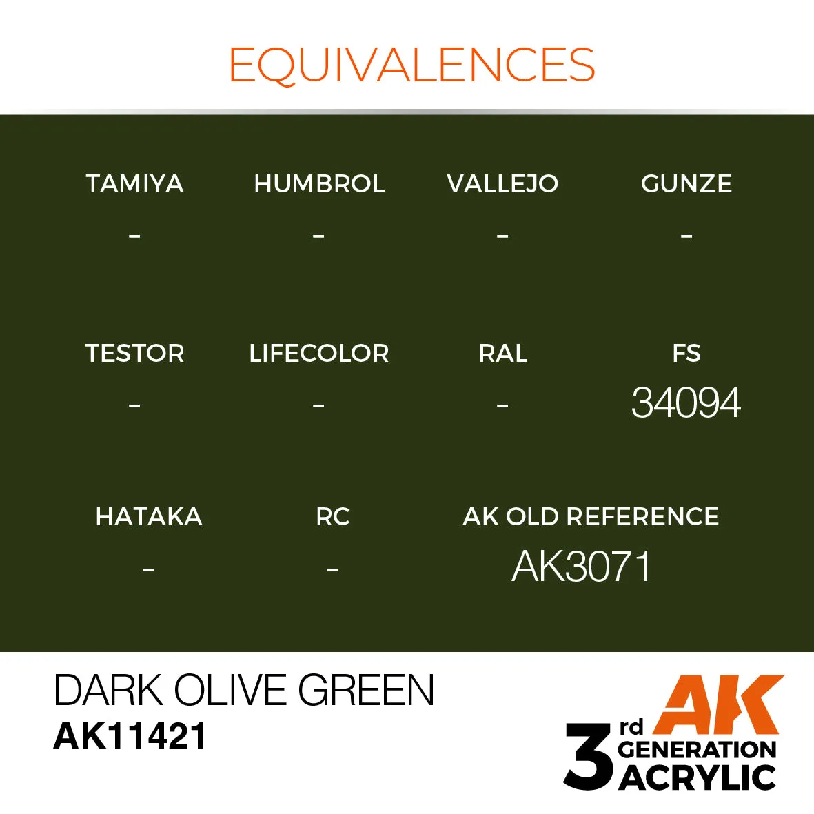AK Interactive 3Gen Acrylic Dark Olive Green peinture 17 ml