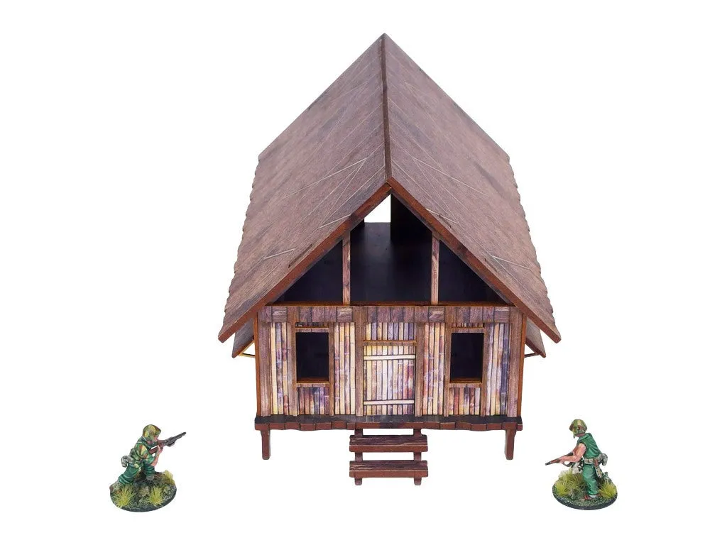 Bolt Action Pre-Painted WW2 Pacific Barracks (1) décor prépeint HDF