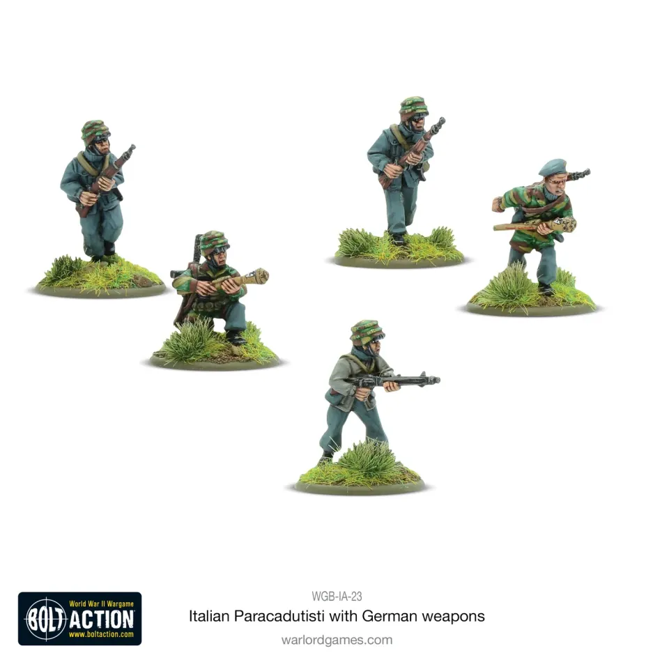 Bolt Action Italian Paracadutisti with German weapons figurines métal