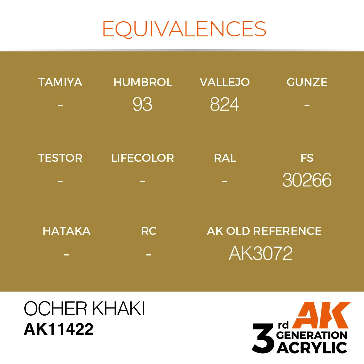 AK Interactive 3Gen Ocher Khaki peinture 17 ml kaki ocre