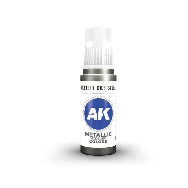 AK Interactive 3Gen Acrylic Oily Steel peinture 17 ml métallique
