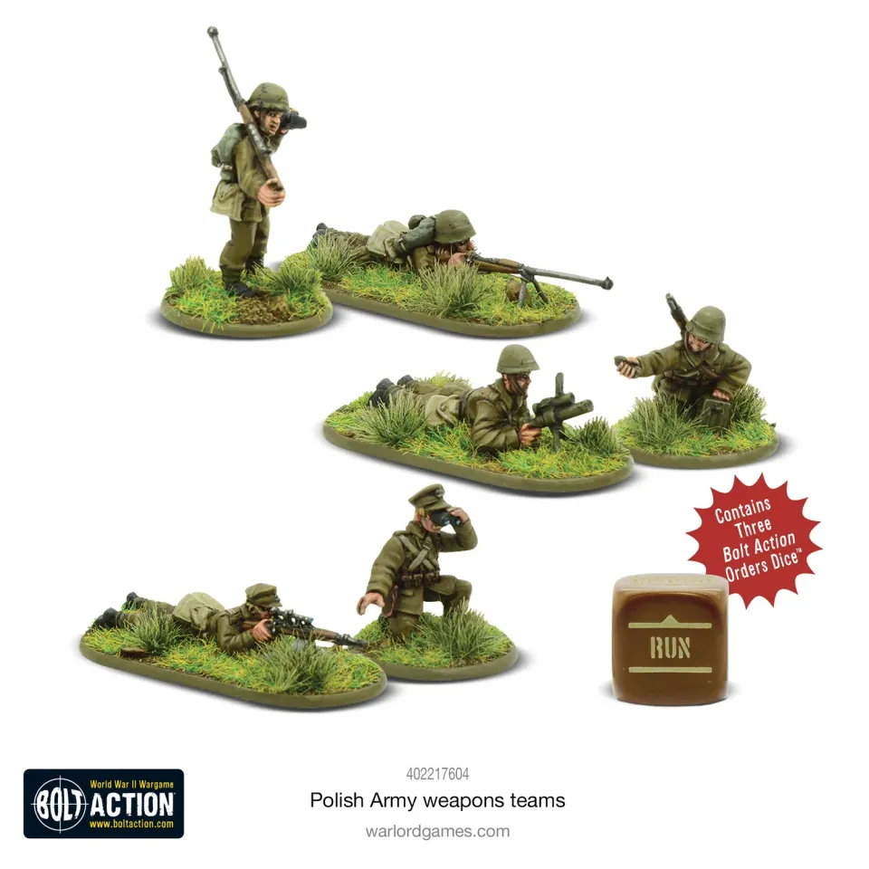 Bolt Action Polish Army weapons teams figurines résine
