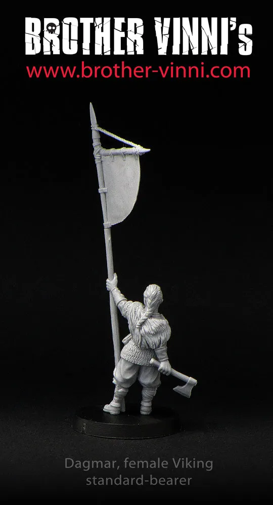 Brother Vinni Viking Banner Bearer figurine résine 28mm femme