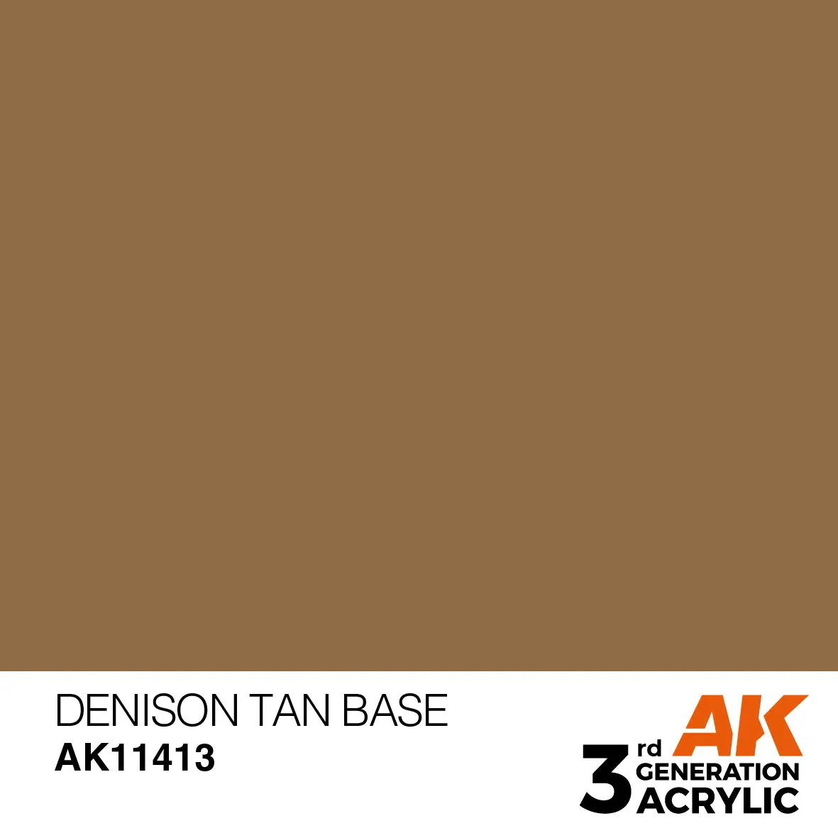 AK Interactive 3Gen Denison Tan Base peinture acrylique marron