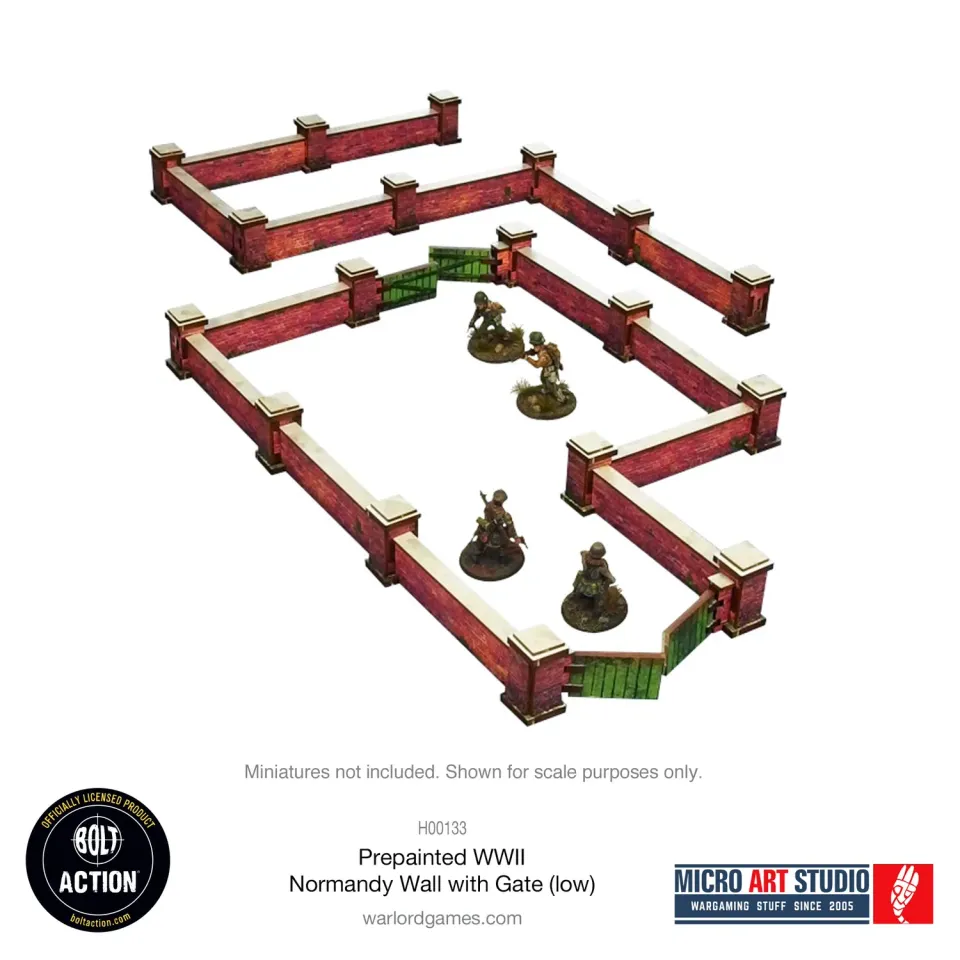 Bolt Action Normandy Walls Gate Low décor prépeint muret porte 150cm