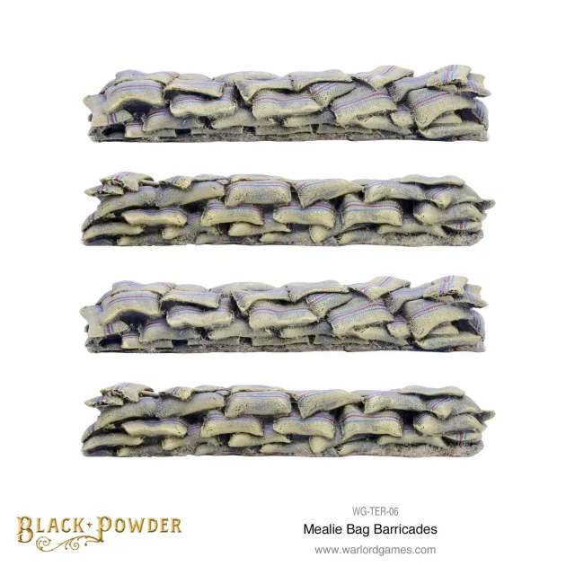 Black Powder Mealie Bag Barricade décor résine x4