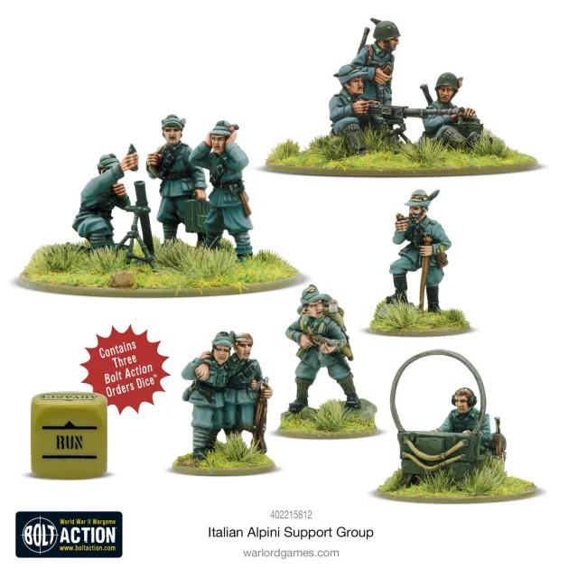 Bolt Action Italian Alpini Support Group boîte figurines métal