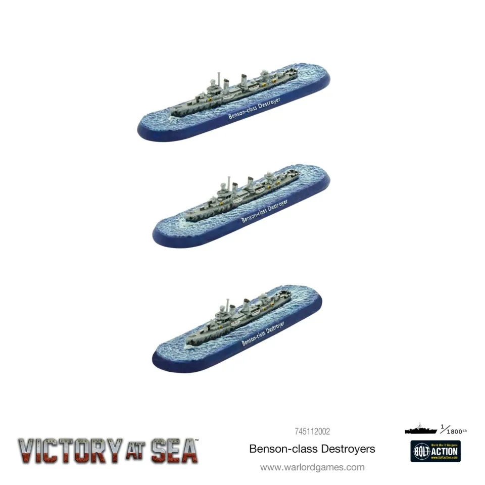 Bolt Action Victory At Sea Benson-Class Destroyers navires 3 modèles