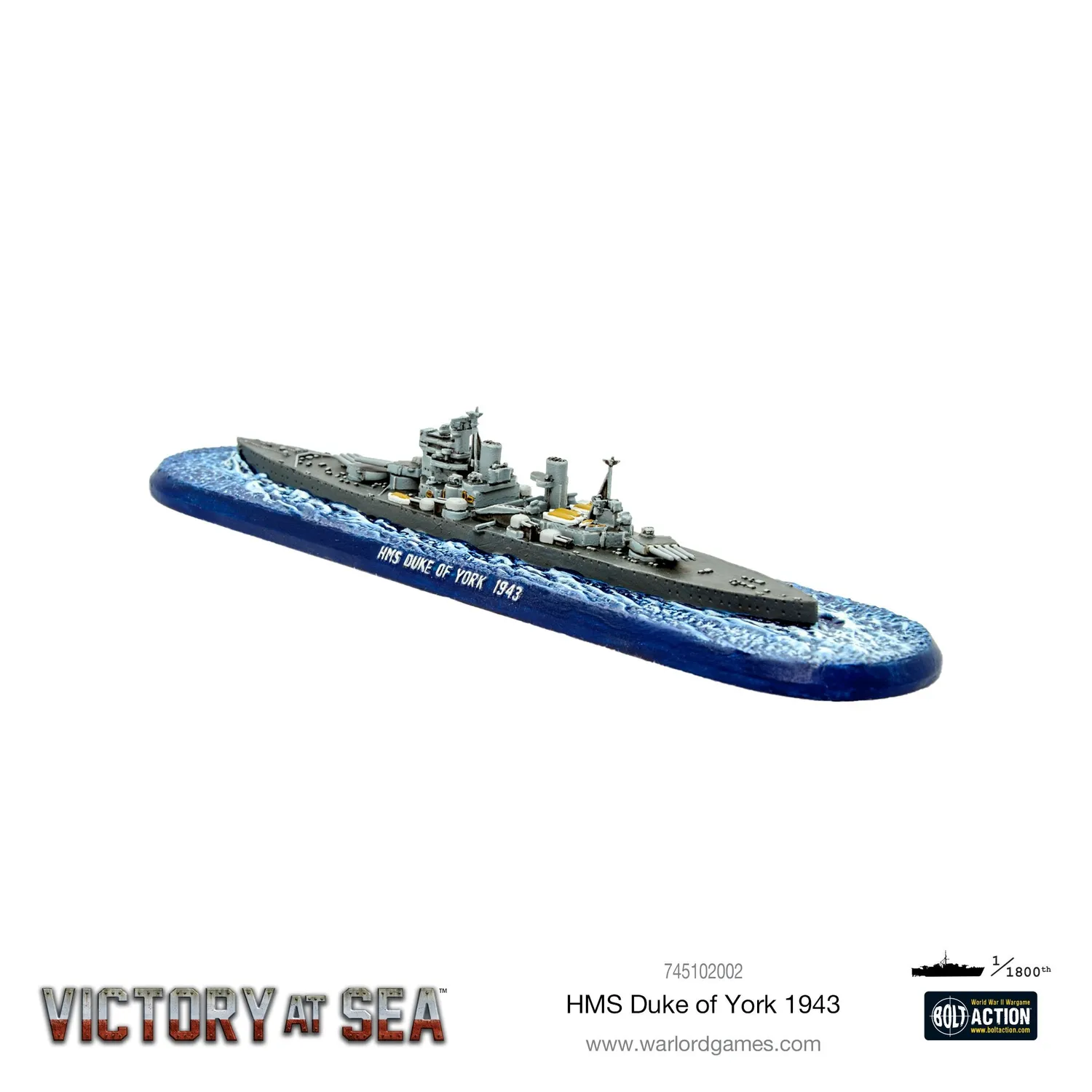 Bolt Action Victory at Sea HMS Duke of York cuirassé Royal Navy