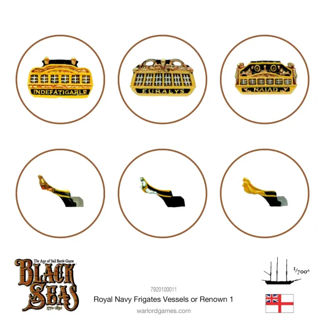 Warlord Games Black Seas Frégates Royal Navy Pack 1 métal