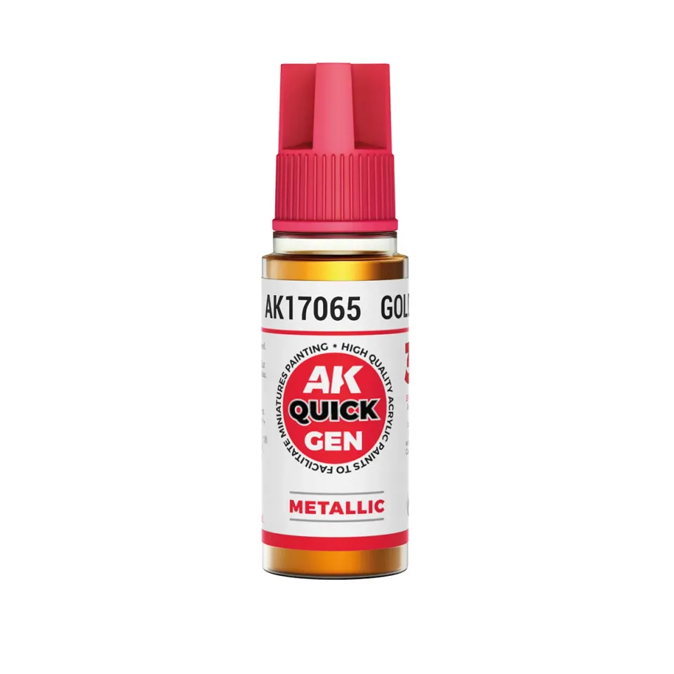 AK Interactive QuickGen Gold peinture métallique 18 ml contraste