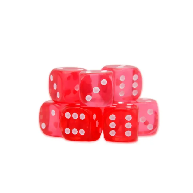 Bolt Action Ruby D6 dés rouge rubis 8 pièces