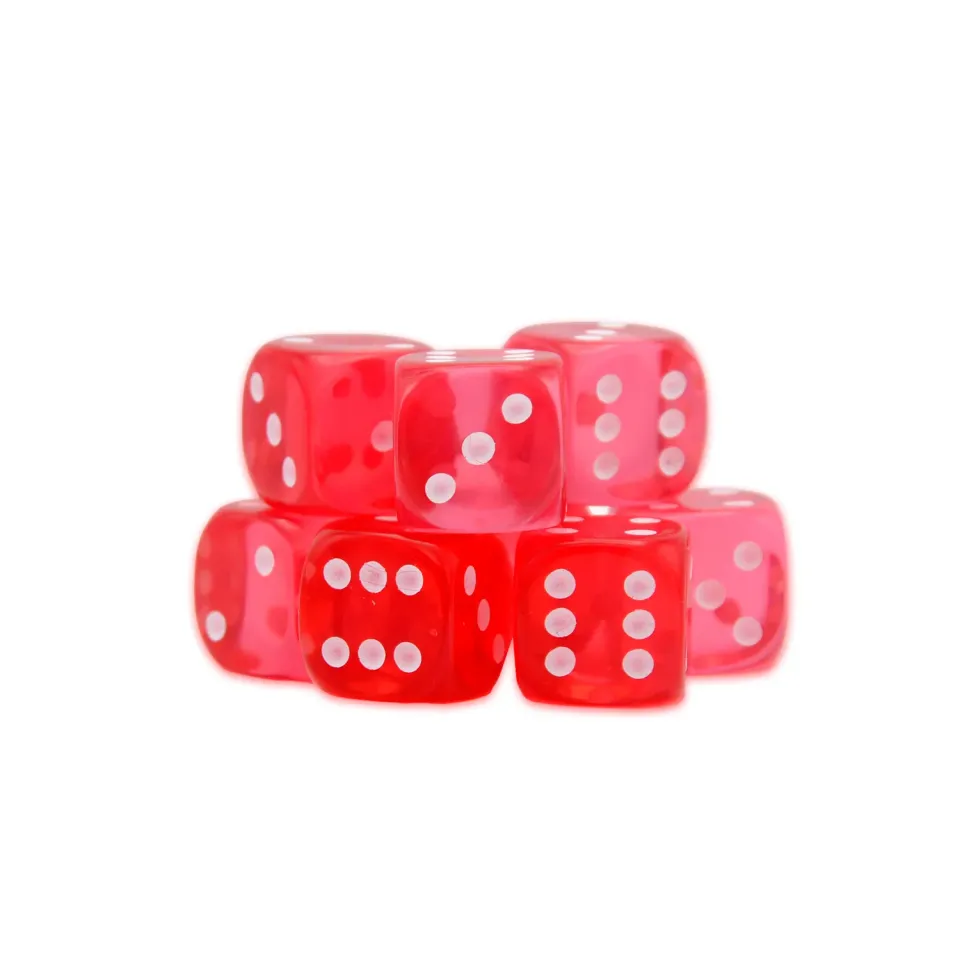 Bolt Action Ruby D6 dés rouge rubis 8 pièces