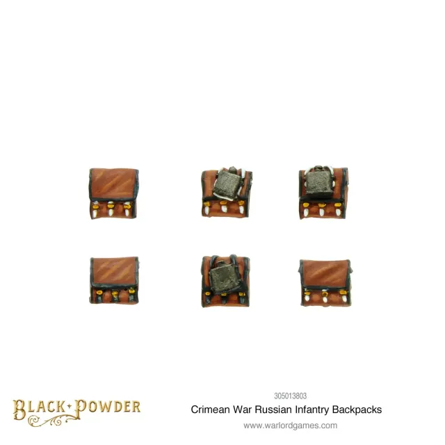 Bolt Action Black Powder Crimean War Russian infantry Backpacks sacs à dos 24 métal
