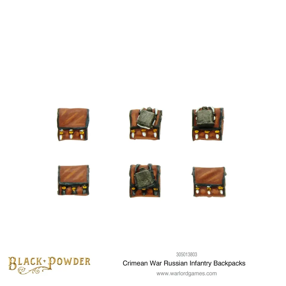 Bolt Action Black Powder Crimean War Russian infantry Backpacks sacs à dos 24 métal