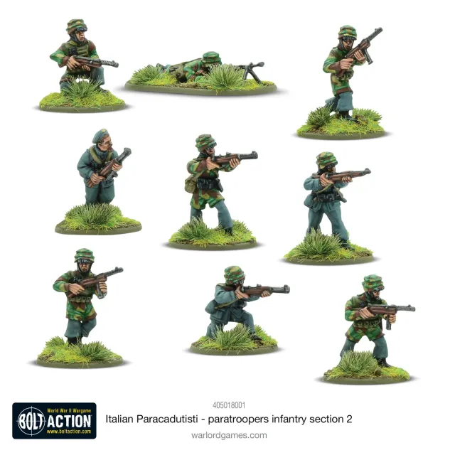 Bolt Action Paracadutisti section 2 figurines infanterie métal