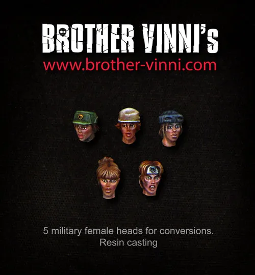Brother Vinni têtes jungle femmes bits résine 28mm x5