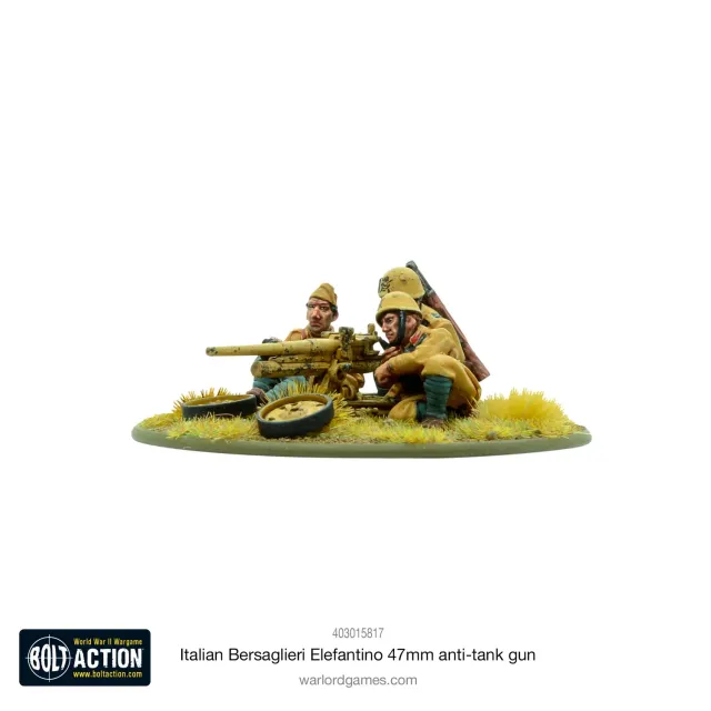 Bolt Action Italian Bersaglieri Elefantino 47mm anti-tank gun canon antichar métal