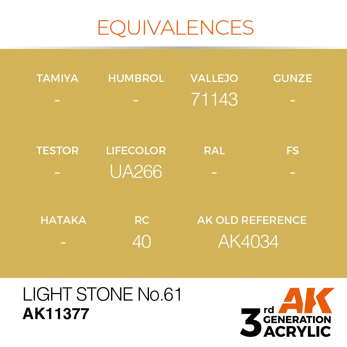 AK Interactive 3Gen Light Stone N°61 peinture jaune