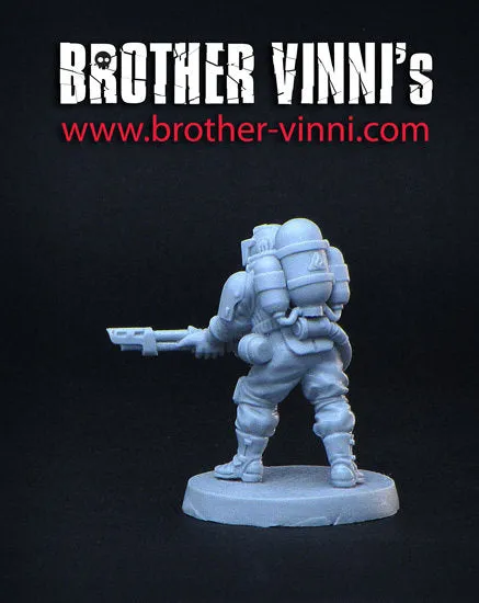 Brother Vinni soldat lance-flammes figurine 28mm résine