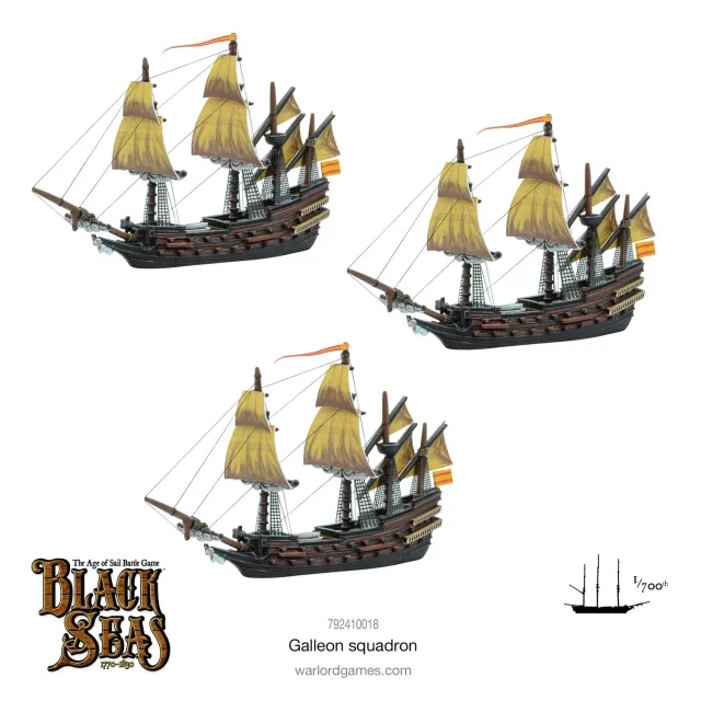 Bolt Action Black Seas Galleon squadron escadron de 3 navires résine métal