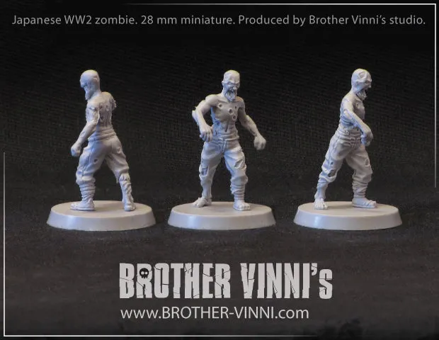 Brother Vinni WWII Japanese Zombies figurine résine 28mm lot de 4