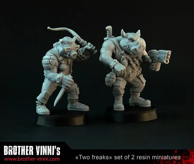 Brother Vinni Two Freaks figurine résine 28mm monstres x2