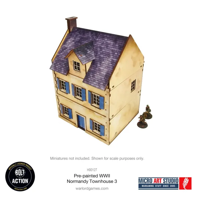 Bolt Action Normandy Townhouse 3 bâtiment prépeint 28mm