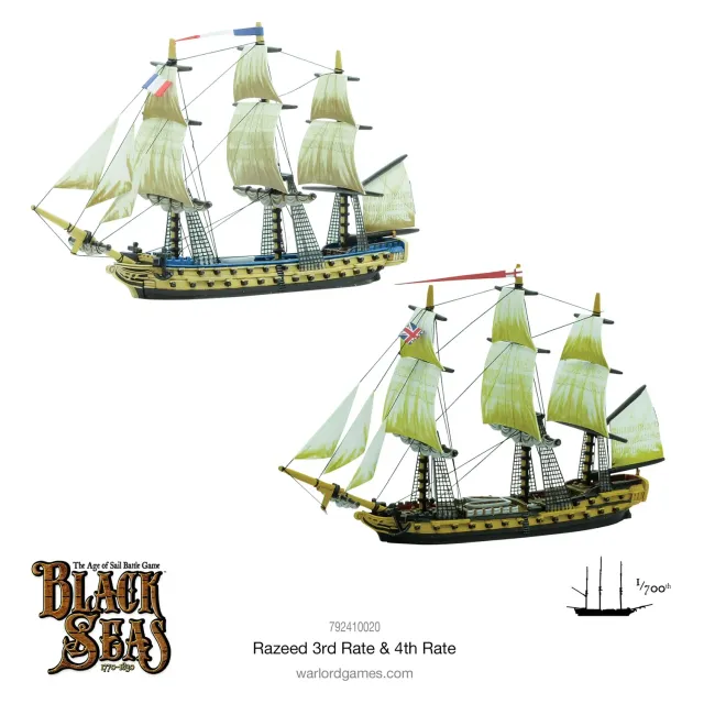 Bolt Action Black Seas Razeed 3rd Rate bateaux x2