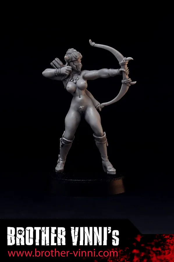 Brother Vinni Amazone archère figurine résine 32mm arc