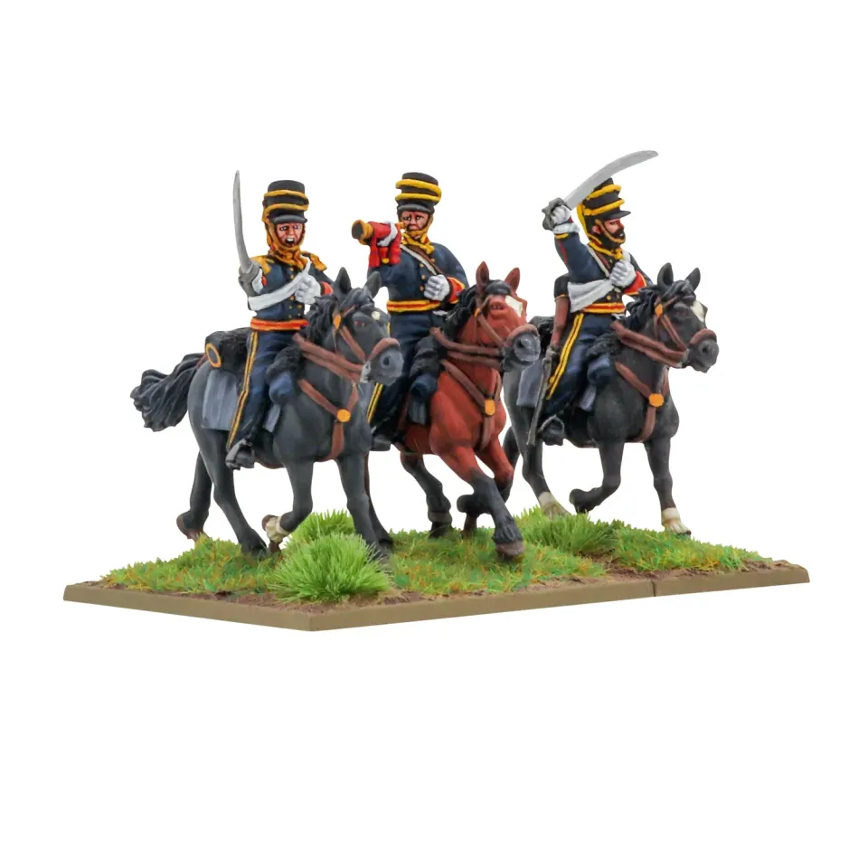 Bolt Action Crimean War Light Dragoons command figurines x3 métal