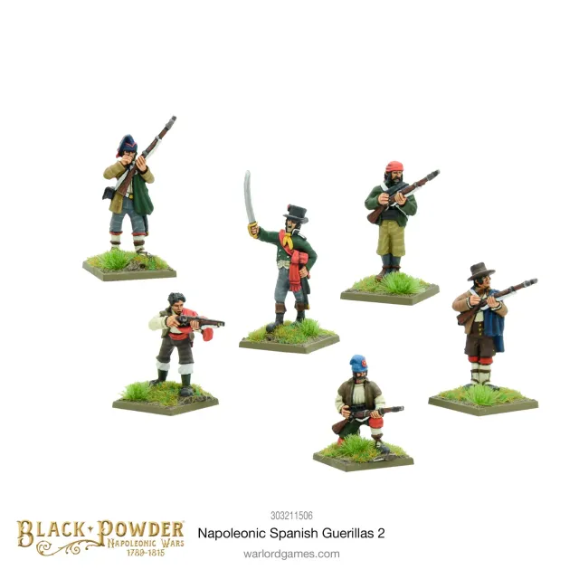 Bolt Action Napoleonic Spanish Guerillas 2 figurines métal 6 pièces