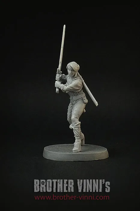 Brother Vinni Female Human Fighter figurine fantasy 28 mm épée