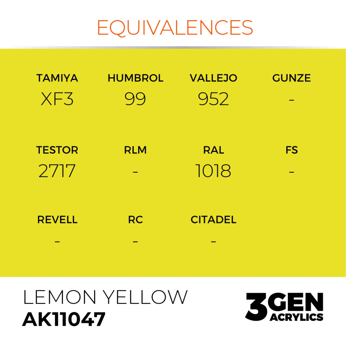 AK Interactive 3Gen Lemon Yellow peinture acrylique 17ml