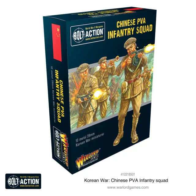 Bolt Action Korean War Chinese PVA Infantry Squad boîte métal 10 fig