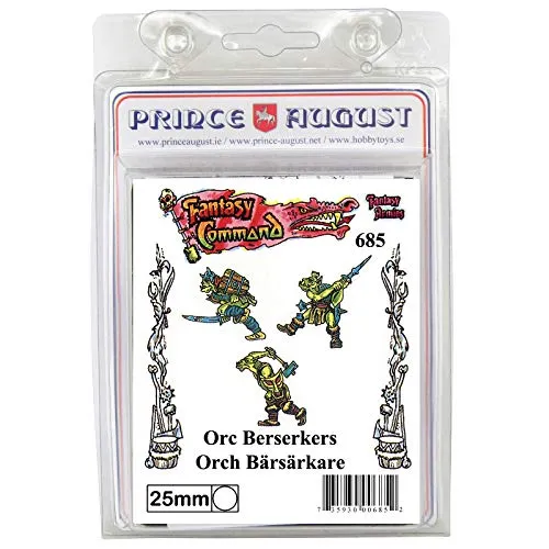 Prince August Fantasy Armies Moule 3 Orc Berserkers PA685 25 mm métal