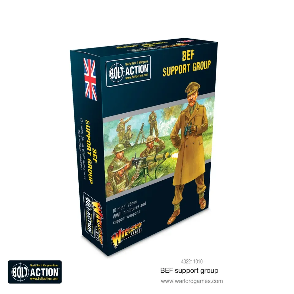 Bolt Action BEF Support Group figurines métal