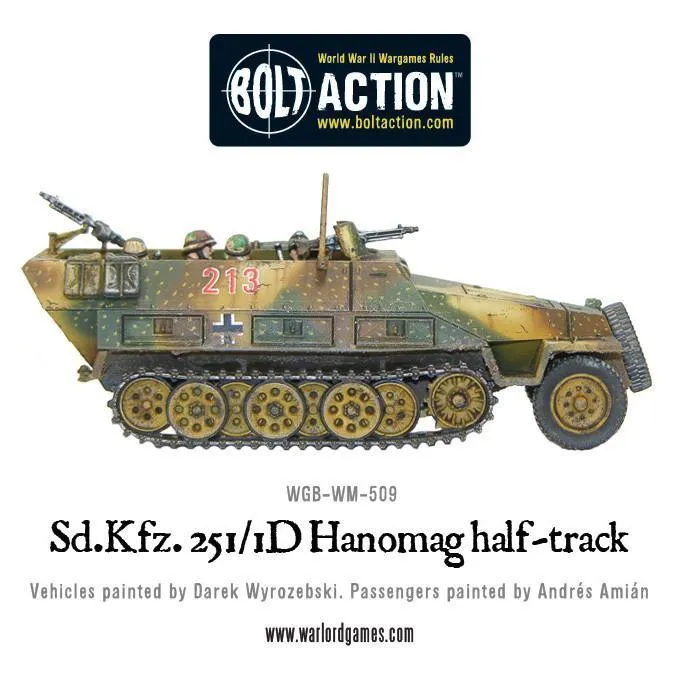 Bolt Action Sd.Kfz 251/1 ausf D half-track en plastique